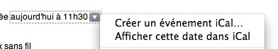 Détecteur d'événement de Mail