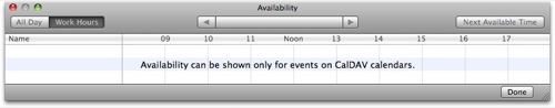 iCal availability panel