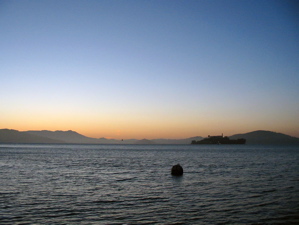Alcatraz au soleil couchant