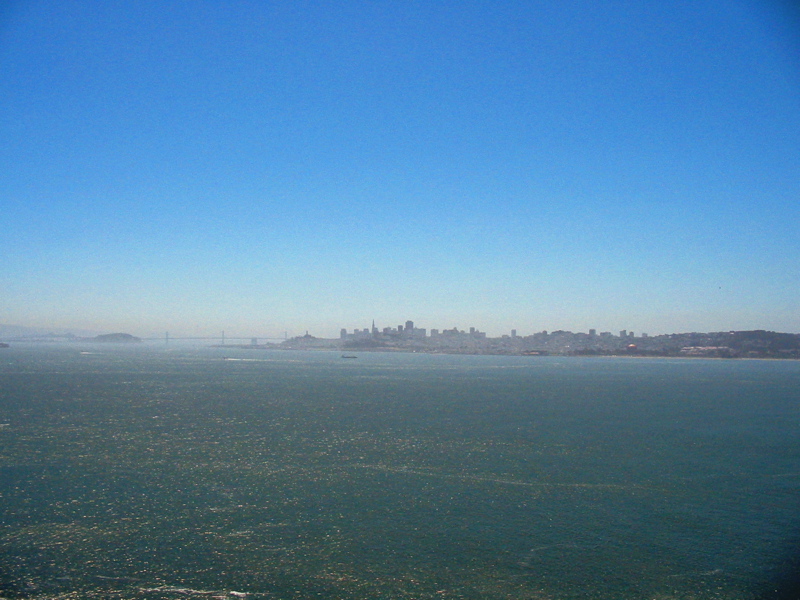 Vue du centre-ville du pont du Golden Gate