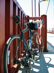 Le vélo que j'ai loué sur le pont du Golden Gate