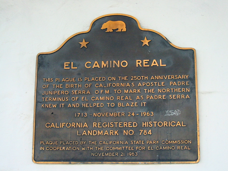 Plaque commémorative pour El Camino Real